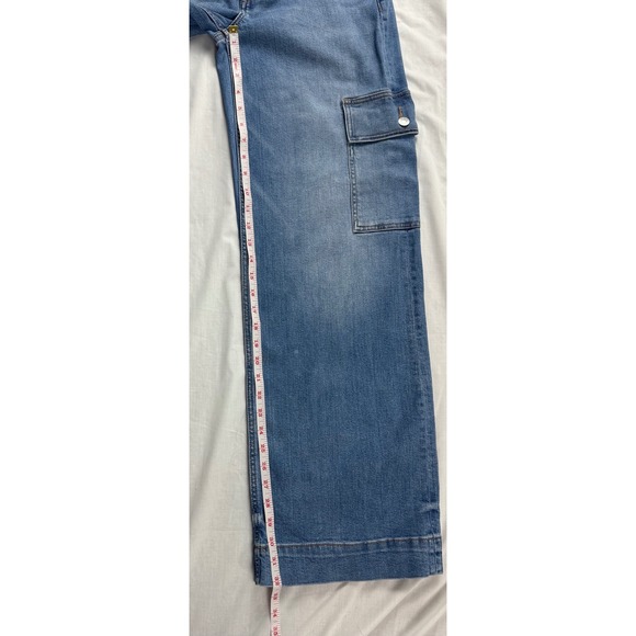 American Eagle Super High Rise Baggy Wide Leg Cargo Jeans Womens Size 4 - Picture 13 of 16